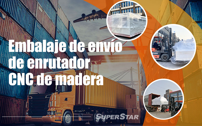 Enrutador CNC de madera en embalaje